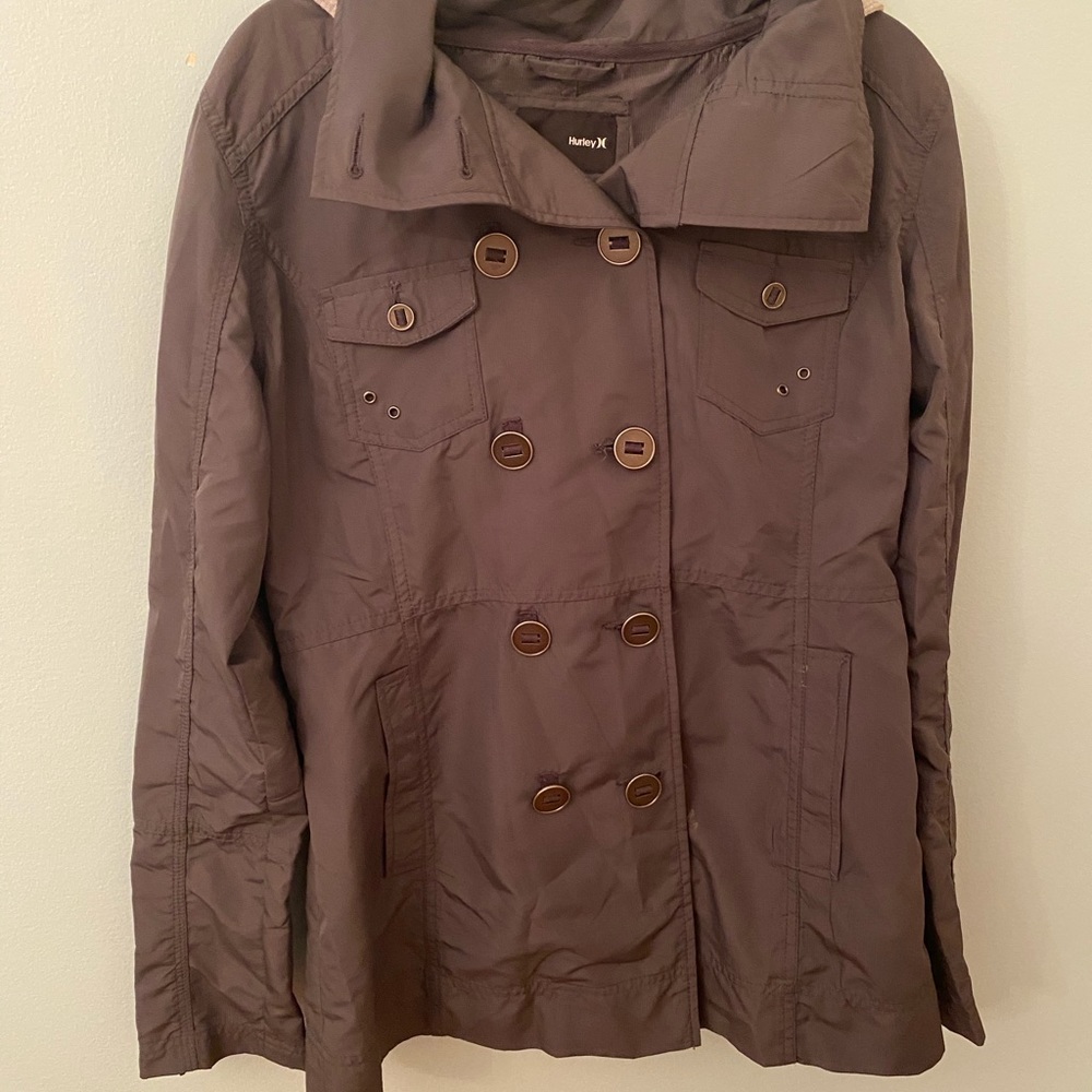 Gray Hooded Raincoat